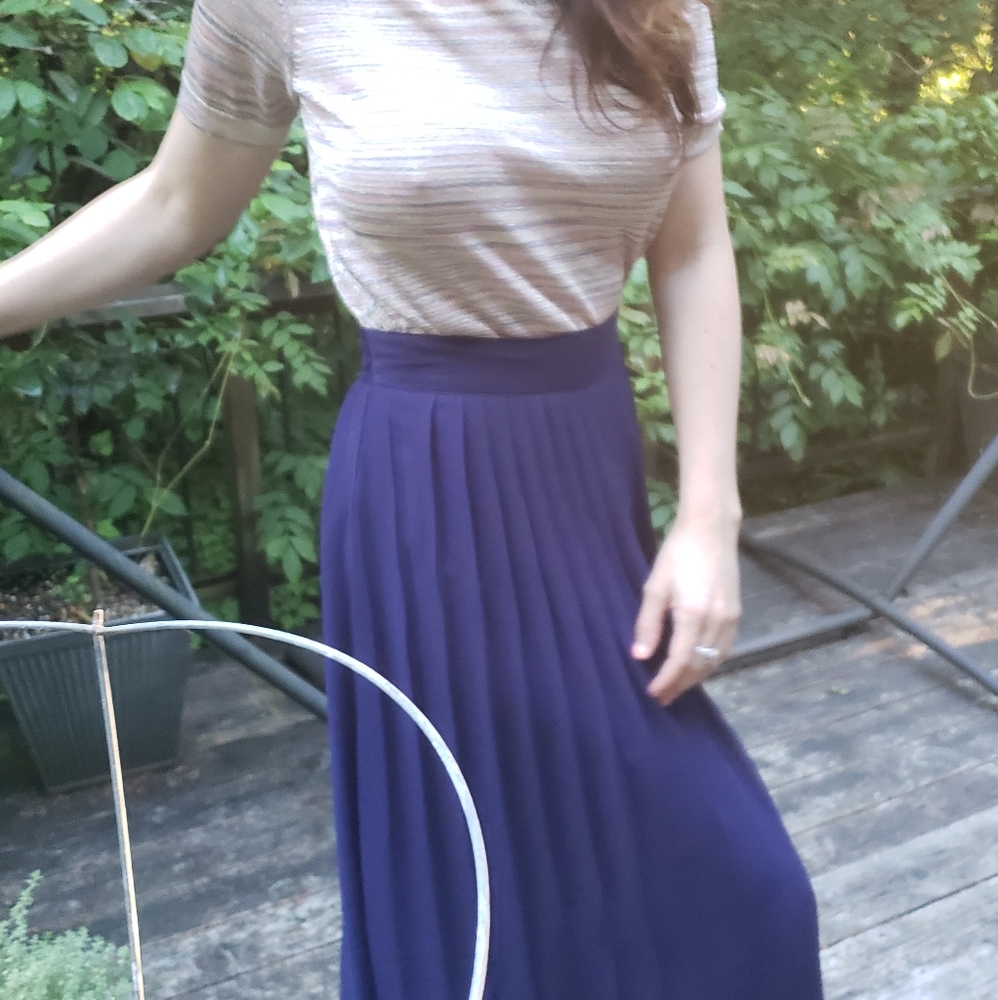 Cobalt Blue Midi Cinched Waist exposed zip Skirt S
